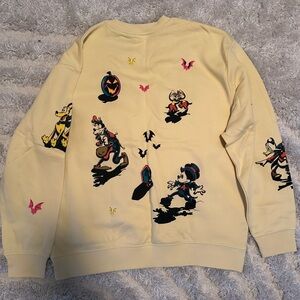 Disney Men's Yellow Halloween Crewneck Sweater